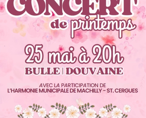 affiche pour le concert de Printemps de l'Harmonie Espérance Douvainoise