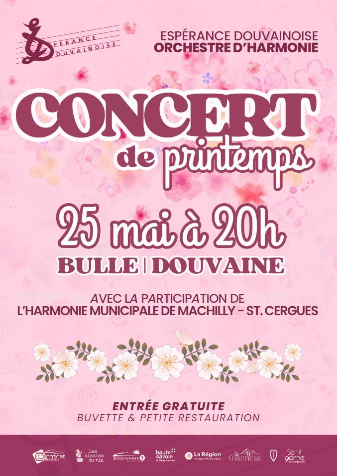 affiche pour le concert de Printemps de l'Harmonie Espérance Douvainoise