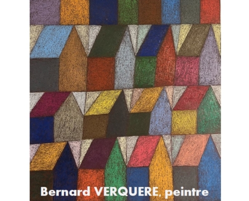 Affiche de l'exposition de Bernard VERQUERE été 2024 aux Granges de Servette avec copie d'une de ses oeuvres