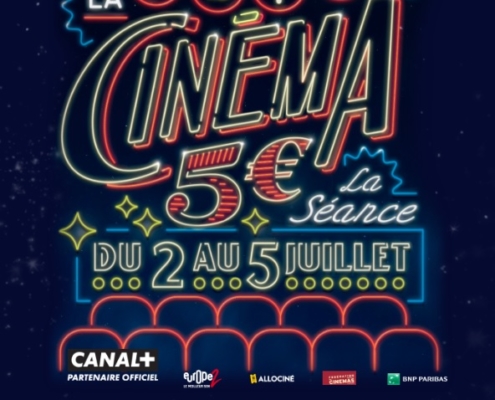 Affiche Générique de la Fête du Cinéma du 2 au 5 juillet 2024 avec les séances à 5€