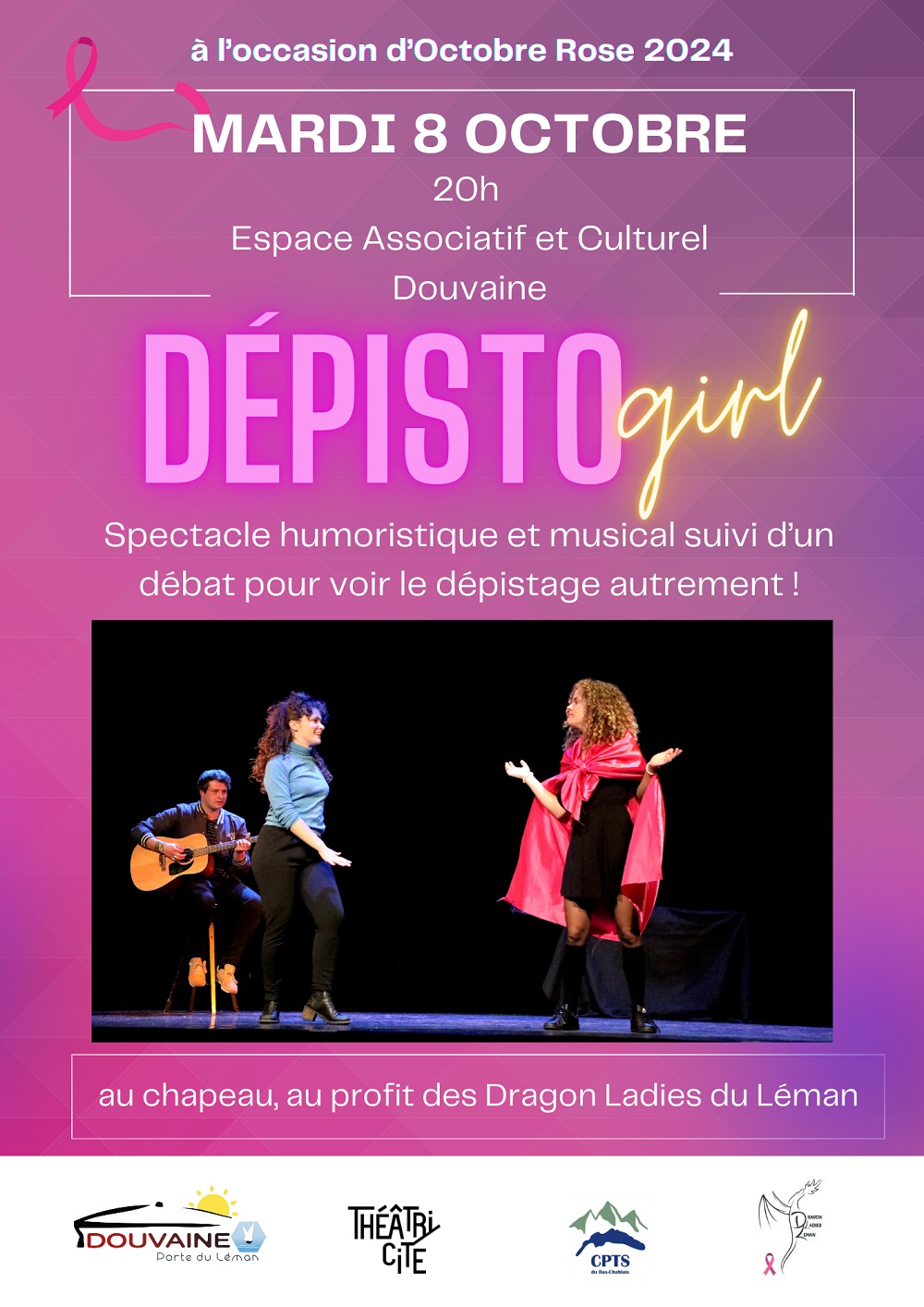 Affiche Dépisto girl dans le cadre d'octobre rose à Douvaine le mardi 8 octobre 2024