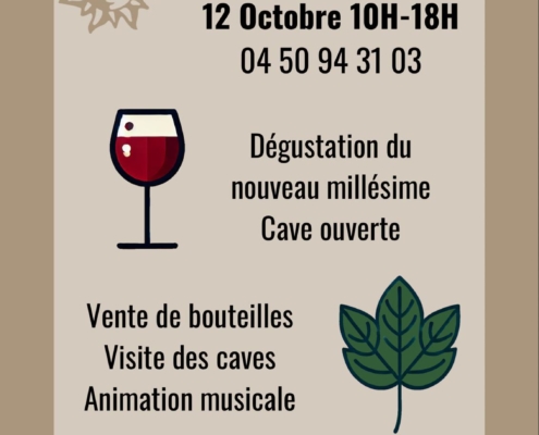 Affiche pour la fête de fin de vendanges aux Vignes de Paradis le 12 octobre 2024
