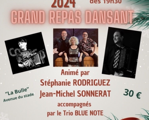 Affiche pour la soirée dansante du 29 novembre 2024 à partir de 19h30 à la Bulle de Douvaine