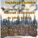 Affiche pour l'atelier "Façades en lumière" proposé par le bibliothèque de Douvaine le mercredi 18 décembre 2024 à 14h45