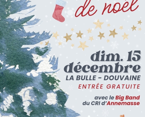 Affiche annonçant le concert de Noël de l'Harmonie, le dimanche 15 décembre 2024 à la Bulle