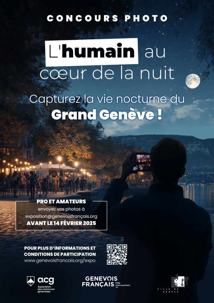 affiche "Capturez la vie nocturne du Grand Genève" pour le concours jusqu'au 14 février 2025