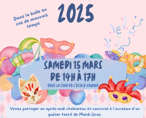 Affiche de Mardi gras 2025 samedi 15 mars 2025 de 14h à 17h