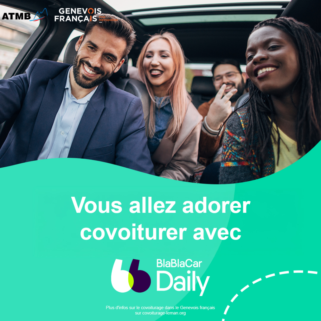 affiche du Genevois francais pour le covoiturage blabla car