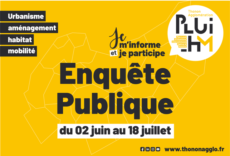 visuel de l'enquête publique PLUi HM sur le site de Thonon Agglomération