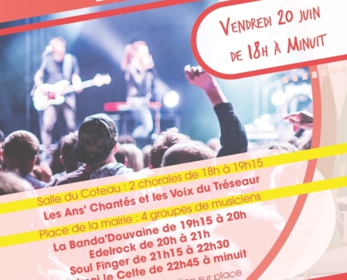 Affiche de la fête de la musique à Douvaine el vendredi 20 juin 2025 au stade