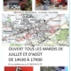affiche des ouvertures du musée du Cinéma Philippe Piccot en juillet et août 2025, les mardis de 14h30 à 17h30 ou sur rendez-vous au 04.50.94.11.79