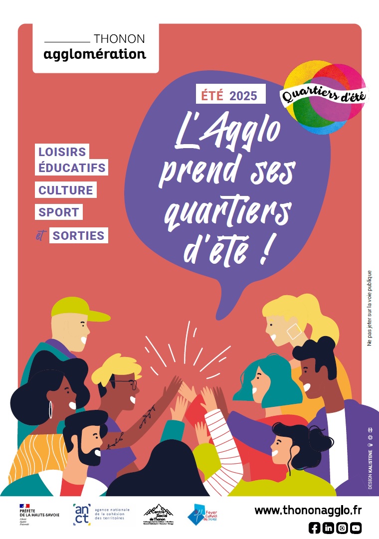 Affihe des Quartiers d'été de Thonon Agglo du 25 juin au 30 août 2025