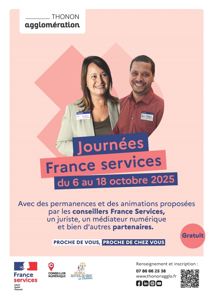 affiche des Journées France Services du 06 au 18 octobre 2025 sur le Bas-Chablais