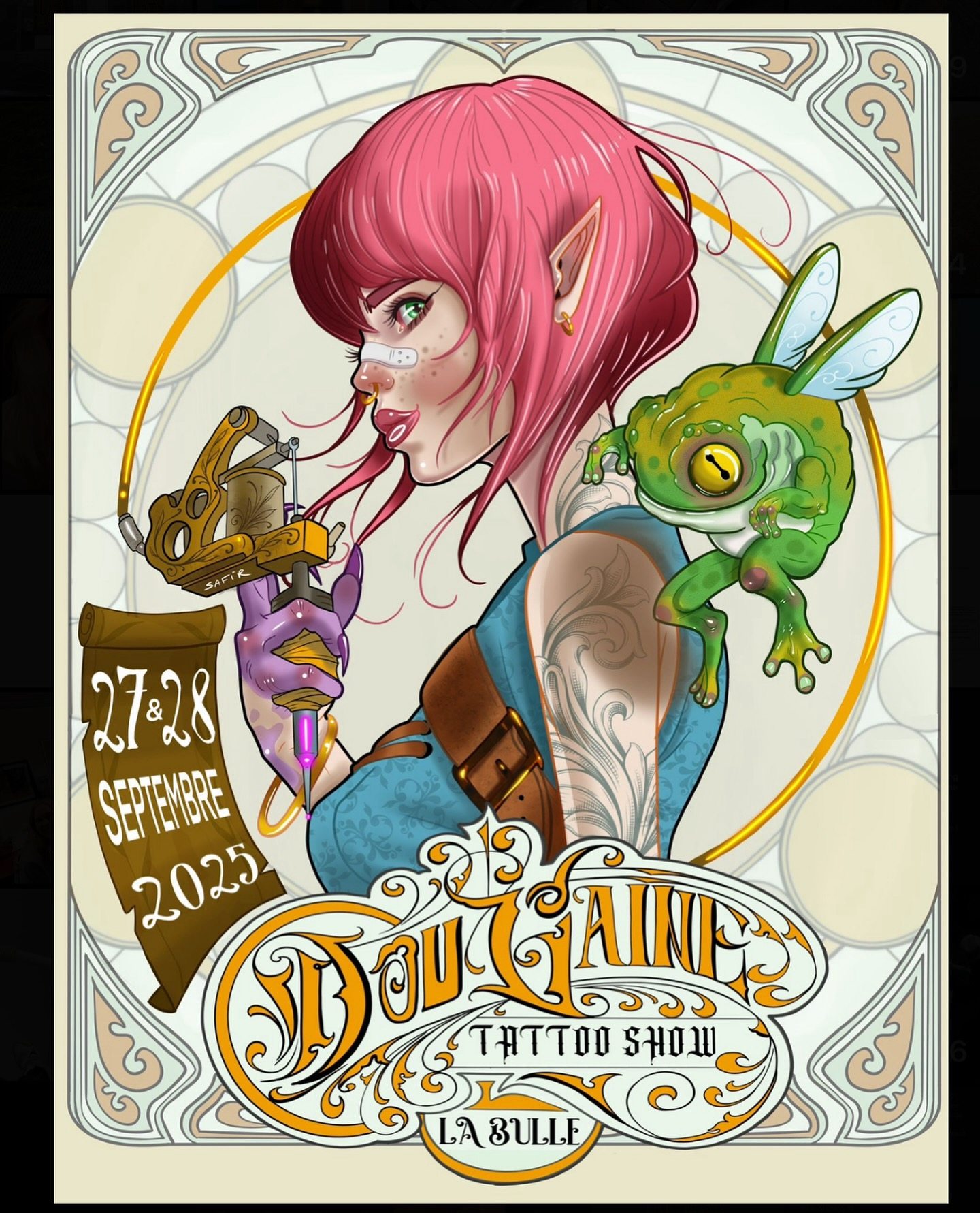 Affiche du Douvaine Tattoo Show les 27 et 28 septembre 2025 à la Bulle de Douvaine