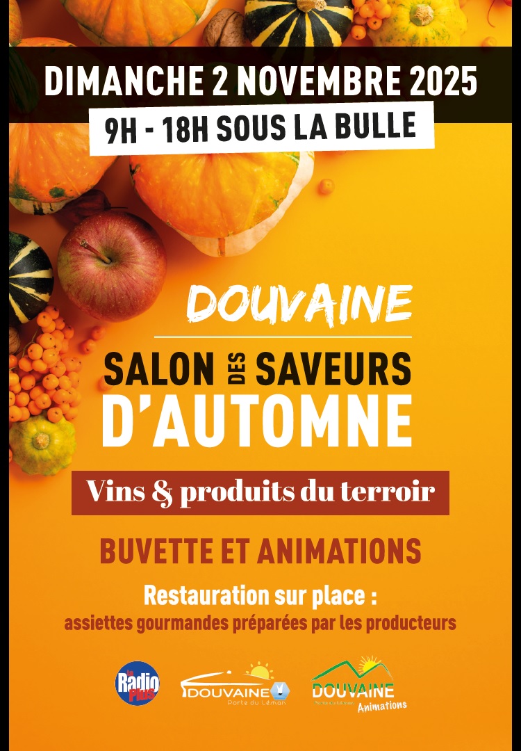 Affiche du Salon des Saveurs d'automne du dimanche 2 novembre 2025 à la Bulle de Douvaine de 9h à 18h