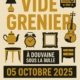 affiche du Vide grenier du spirit Basket qui se tiendra le dimanche 5 octobre 2025 dans la Bulle de DOuvaine