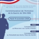 invitation de Madame le Maire à la cérémonie de commémoration du 11 novembre à 11h45 au monument des fusillés évianais et à 12h au monument aux morts