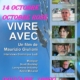 Affiche pour la soirée du ciné-club, mardi 14 octobre 2025 à 19h à l'Espace Cinéma, dans le cadre d'octobre rose. Projection du film Vivre avec de Maurizio Giuliani suivi de l'interview de Dominique Ludi