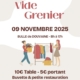 Affiche officielle du Vide-grenier des Sapeurs-Pompiers de Douvaine le dimanche 9 novembre 2025 à la Bulle de 8h à 17h