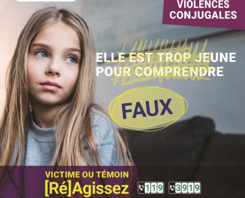 Campagne de communication de Thonon Agglo sur les violences conjugales et leurs impacts sur les enfants - victimes ou témoin, réagissez au 119 ou 3919