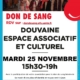 affiche annonçant la collecte de sang du mardi 25 novembre 2025 à Douvaine de 15h30 à 19h en salle du Coteau ; inscription sur https://dondesang.efs.sante.fr/trouver-une-collecte/145782/sang