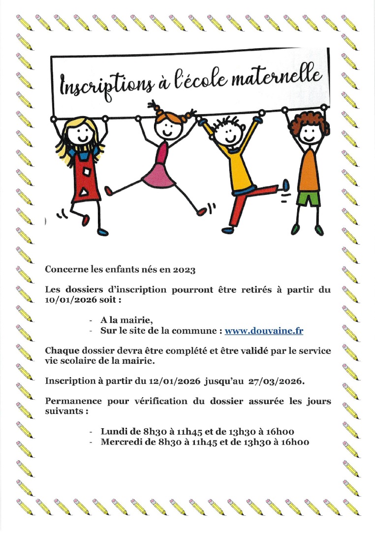 Inscriptions Ecole maternelle 26-27