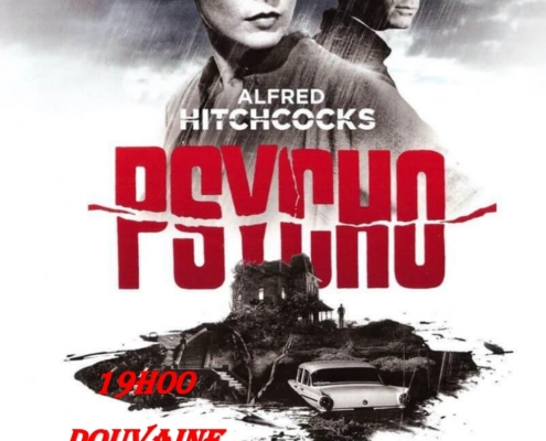 affiche du film Psychose adapté pour la soirée du ciné-club du 13 janvier 2026 à l'Espace Cinéma