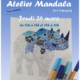 affiche de l'atelier mandala proposé par la médiathèque de Douvaine dans ses locaux le 26 mars 2026