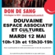 Affiche générique pour le don du sang le mardi 12 mai 2026 à la salle Coteau à l'EAC - 2 avenue du Stade à Douvaine. horaires : 10h-13h et 15h30-19h