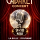 Affiche du Cabaret concert proposé par l'Espérance douvainoise les samedi 9 et dimanche 10 mai 2026 à la Bulle. Présence du QR code pour réservation en bas à droite de cette affiche