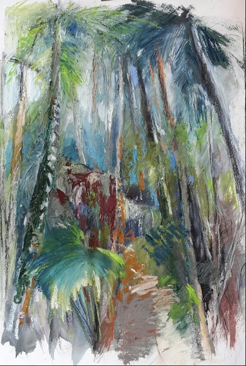 Anne Ricard Peinture d'Anne Ricard intitulée "suivre leur chemin"
