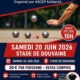 affiche pour le grand concours de Pétanque de l’ASCEP Solidarité le samedi 20 juin 2026 au stade de Douvaine. Ouvert à tous, ce concours en doublette débutera à 10h. Tarif : 20 € par personne (repas compris) -Lots à gagner : 2 barbecues Weber à charbon Inscriptions au 06 61 21 75 85. Tous les bénéfices de cette journée seront reversés à des actions en faveur de l’aide aux enfants défavorisés.