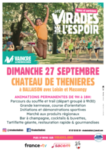 Affiche Virade 2026 les virades de l'espoir le 27/09/2026 au chateau de theniere animations de 9hà18h