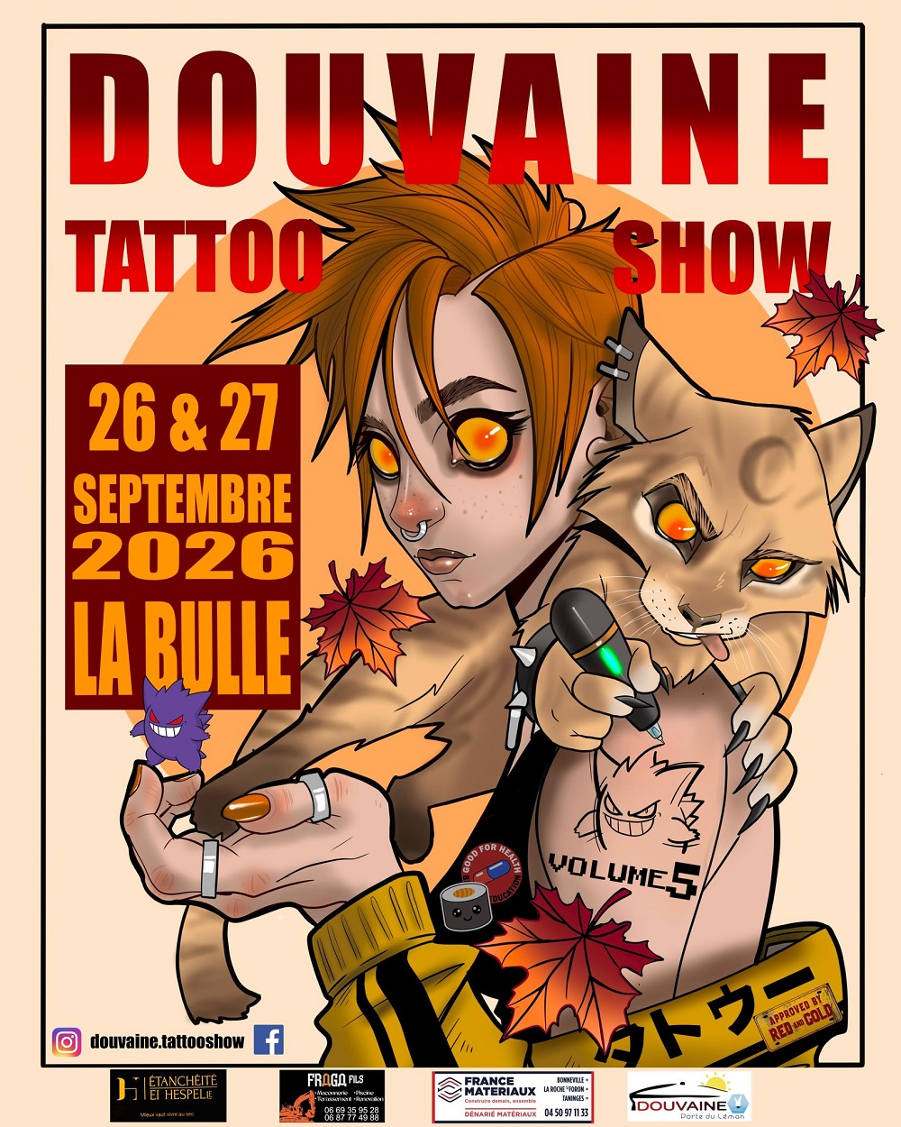 Affiche pour le Douvaine Tattoo Show les 26 et 27 septembre 2026 à la Bulle