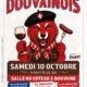 affiche pour le grand banquet douvainois du 10 octobre 12h à la salle coteau de Douvaine - animations DJ Matafan et Banda'Douvaine - repas savoyard + boissons : 60€