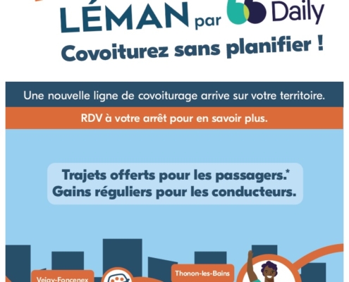 affiche de Hé ! Léman, application de covoiturage entre Thonon et Veigy-Foncenex
