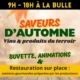 Affiche pour l'événement Saveurs d'Automne le dimanche 8 novembre 2026 de 9h à 18h à la Bulle de Douvaine. Exposants en vins et produits du terroir - Animations repas de midi et buvette.